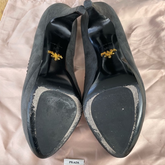 Grey Suede Prada Heels - Picture 3 of 4